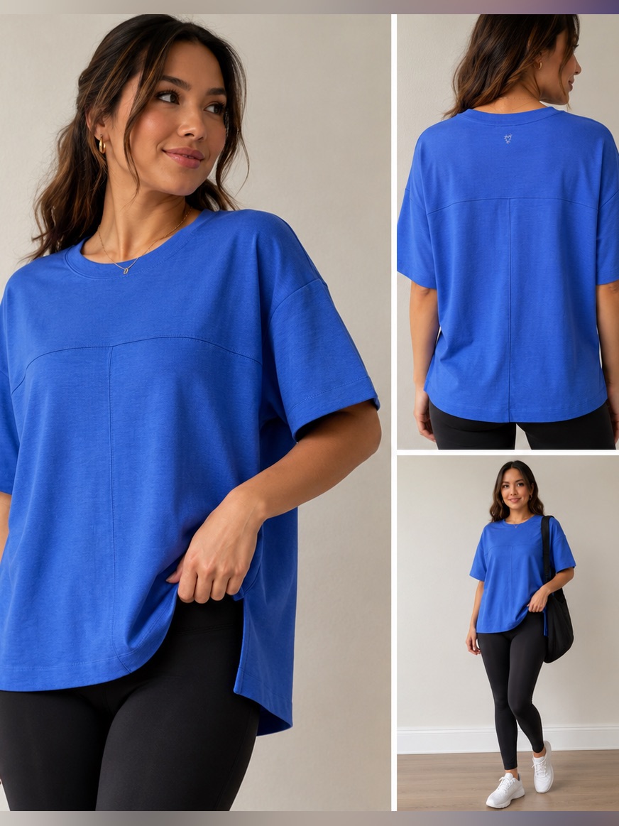 Betsey Johnson Performance Blue Oversized Athletic Top Xl